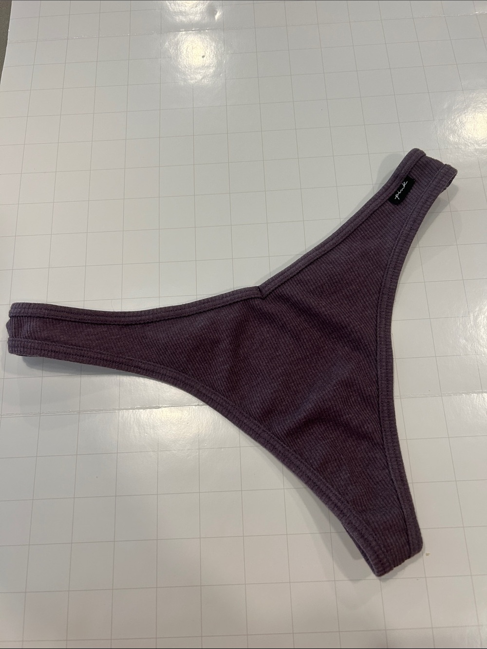 For bundles only - PINK Victoria's Secret ribbed cotton panties thong Mauve L